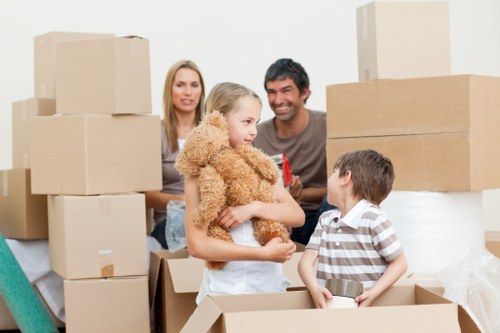 Packed fragile boxes prepared for a Charlton home move