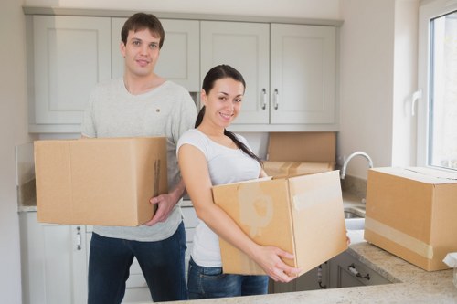 Packed furniture prepared for storage in Charlton